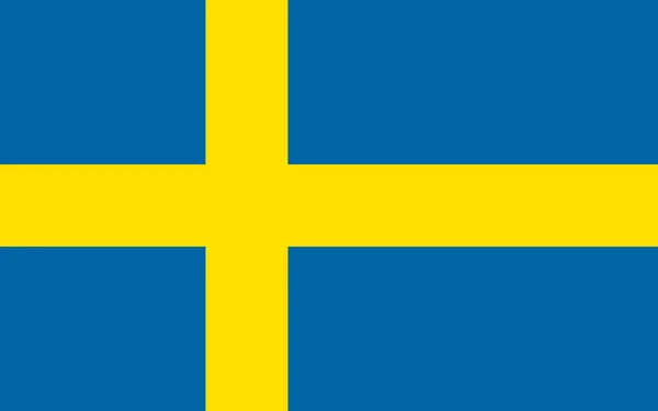 Offizielle Flagge Schwedens Flagge Des Königreichs Schweden Mit Den Richtigen — Stockvektor
