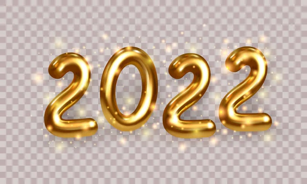 2022 Golden Number Isolerad Rutig Bakgrund Design Element Mall Med — Stock vektor