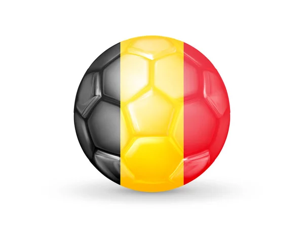 Fußball Mit Der Belgischen Nationalflagge Konzept Der Belgischen Fußballnationalmannschaft Isoliert — Stockvektor