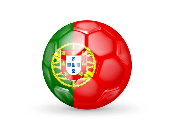 Fußball Mit Der Portugiesischen Nationalflagge Konzept Der Portugiesischen Fußballnationalmannschaft Isoliert — Stockvektor