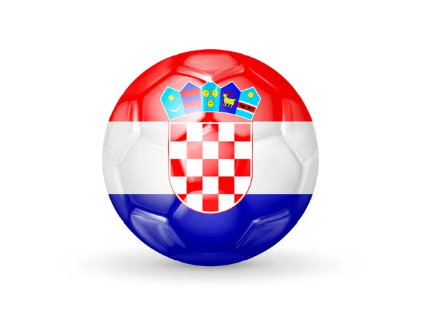 三维足球与克罗地亚国旗 克罗地亚国家足球队的概念 被白色隔离了现实的病媒说明 — 图库矢量图片