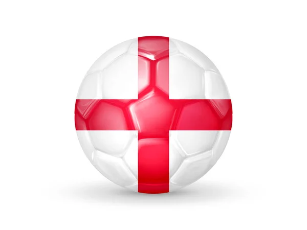 三维足球与英格兰国旗 英国国家足球队的概念 被白色隔离了现实的病媒说明 — 图库矢量图片