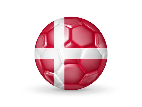 Pallone Calcio Con Bandiera Nazionale Danese Concetto Squadra Calcio Nazionale — Vettoriale Stock