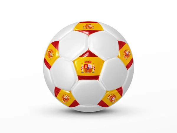 Minge Fotbal Steagul Național Spaniol Izolat Fundal Alb Conceptul Echipei — Vector de stoc