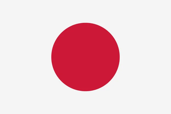 Bandera Nacional Japón Bandera Blanca Rectangular Con Círculo Rojo Carmesí — Vector de stock