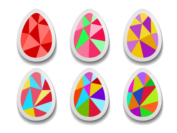 Conjunto de coloridos huevos de Pascua de triángulos . — Vector de stock