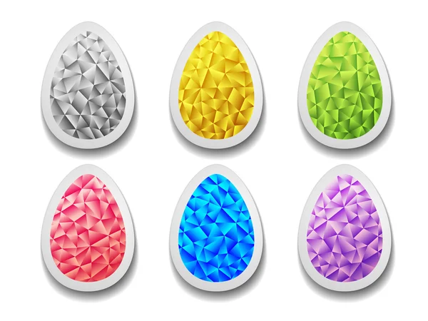 Set de huevos de Pascua de colores cristalinos . — Vector de stock