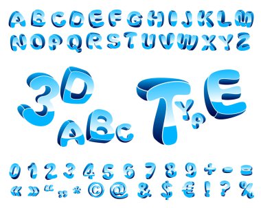 Blue cartoon alphabet clipart