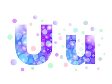 Beautiful alphabet from bokeh texture.