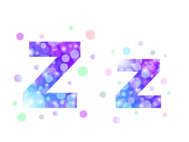 Beautiful alphabet from bokeh texture.