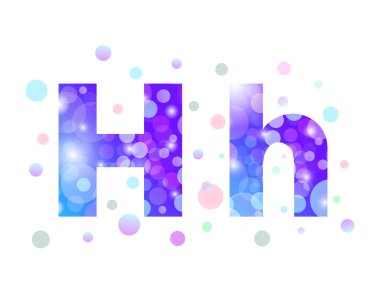 Beautiful alphabet from bokeh texture.