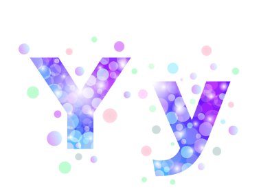 Beautiful alphabet from bokeh texture.