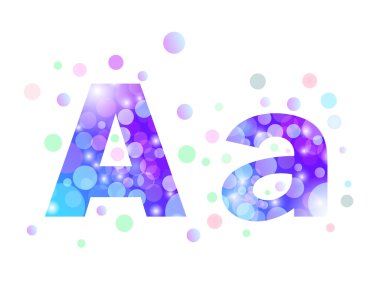 Beautiful alphabet from bokeh texture.