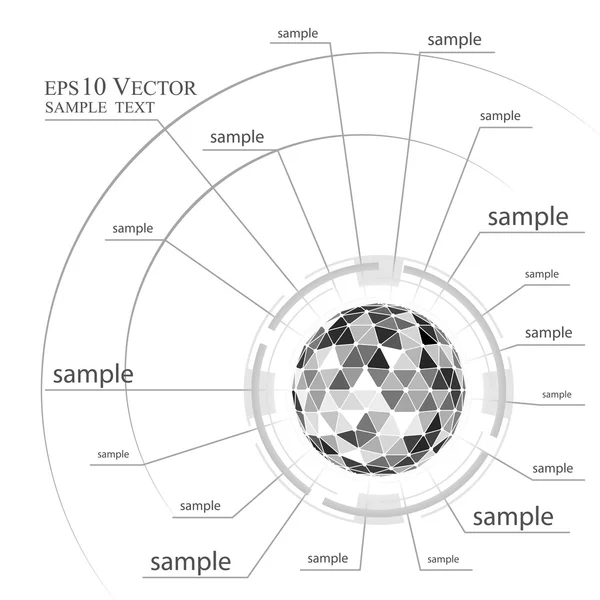 Fondo de esfera poligonal . — Vector de stock