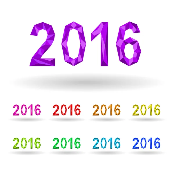 Année 2016 dans le style cristallin — Image vectorielle