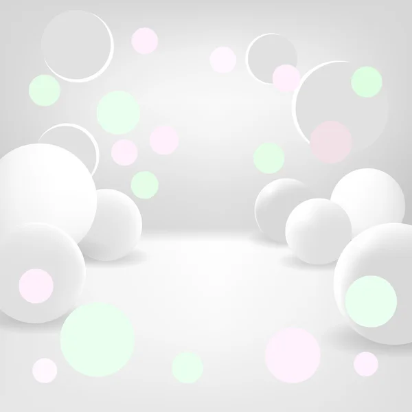 Bright background with snow balls and bokeh. — Stock Vector