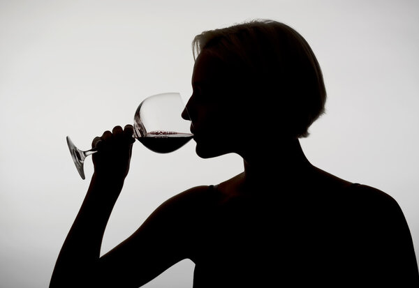 woman drinking red wine