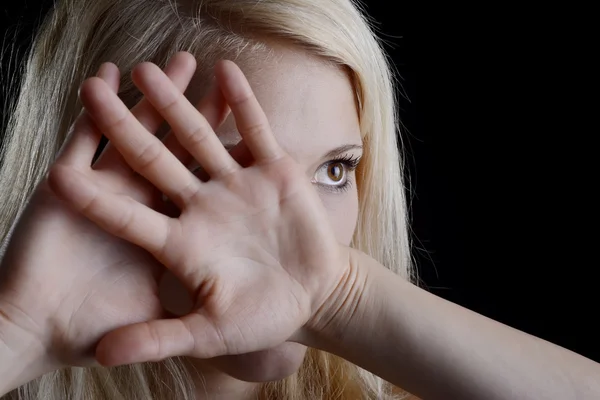 Frightened woman — Stock Photo, Image