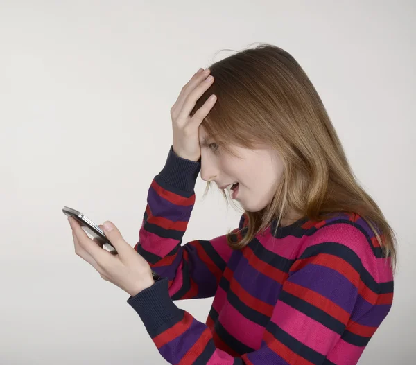 Girl with smartphone — Stock Photo, Image