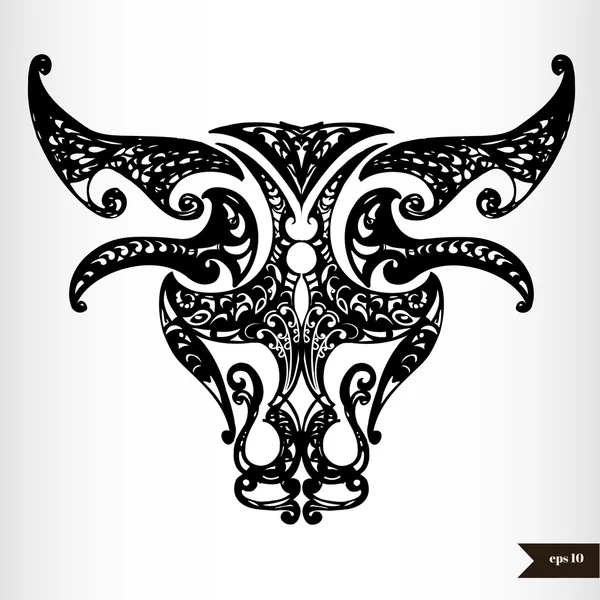 Zodiac signs black and white - Taurus — Stock Vector