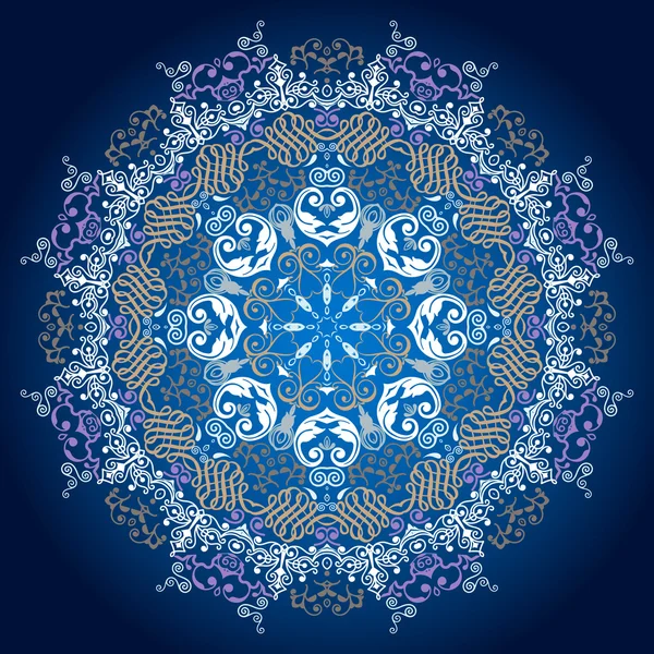 Ornamental round lace pattern .Delicate circle background — стоковый вектор