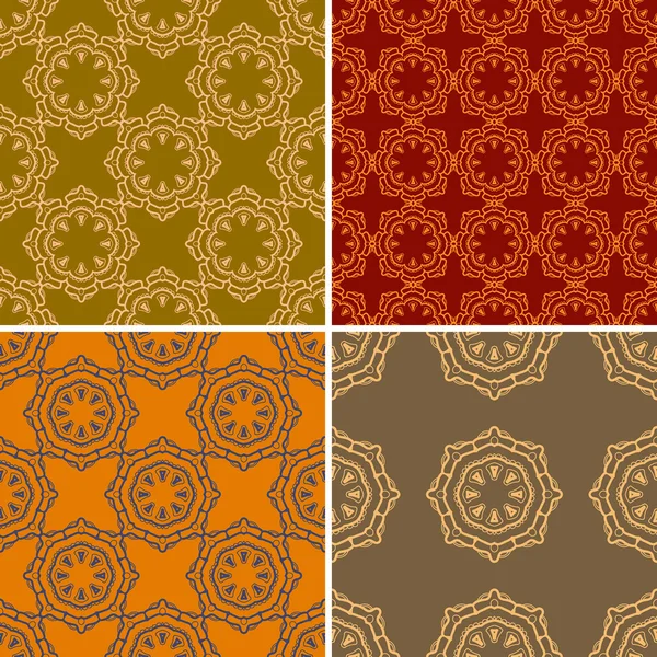 Conjunto de cuatro patrón sin costura ornamental . Ilustraciones De Stock Sin Royalties Gratis
