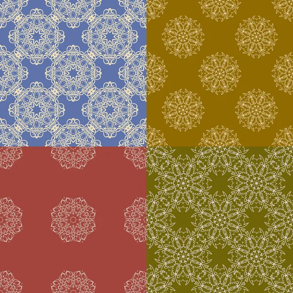 Ensemble de quatre motifs ornementaux sans couture . Illustration De Stock