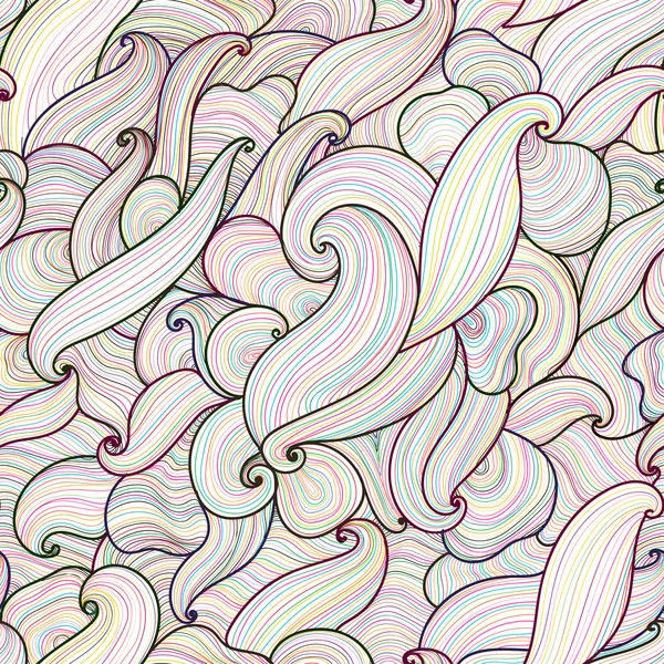 Vector abstracto dibujado a mano olas patrón sin costuras — Vector de stock