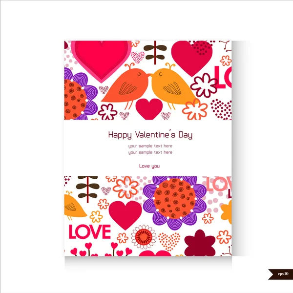 Happy Valentines Day Greeting card. — Stock Vector