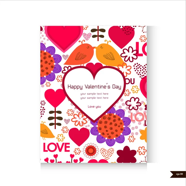Happy Valentines Day Greeting card. — Stock Vector