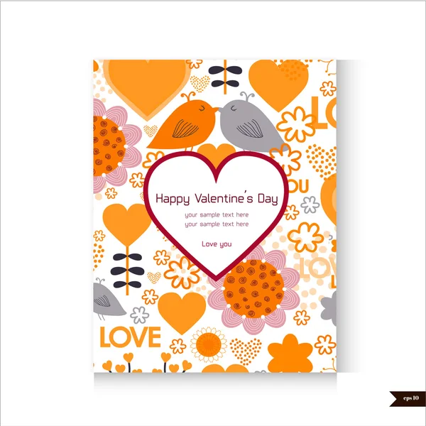 Happy Valentines Day Greeting card. — Stock Vector