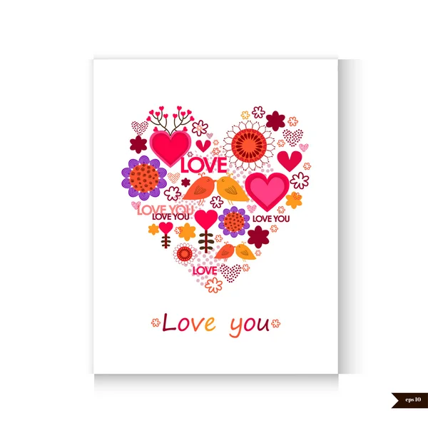 Happy Valentines Day Greeting card. Vector Graphics