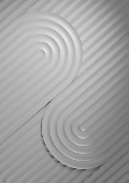 Diagonal lines, stripes with convex rounded distortion. 3d rendering — Stockfoto