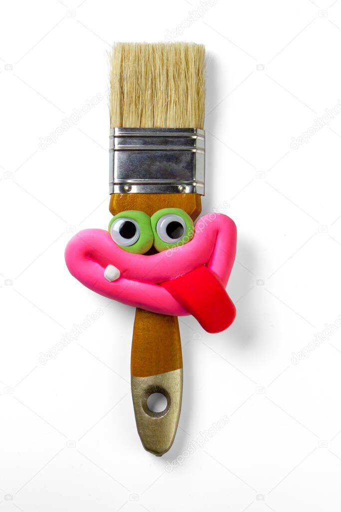 Animated tassel with eyes and lips and tongue 