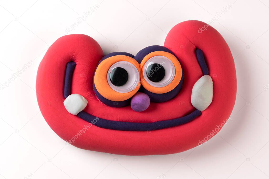 Animated character plasticine face.