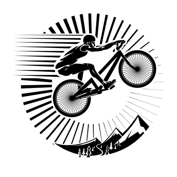 Mountainbike-Trials — Stockvektor