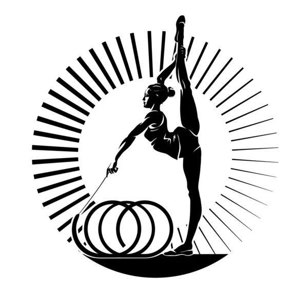 Vrouw gymnast — Stockvector