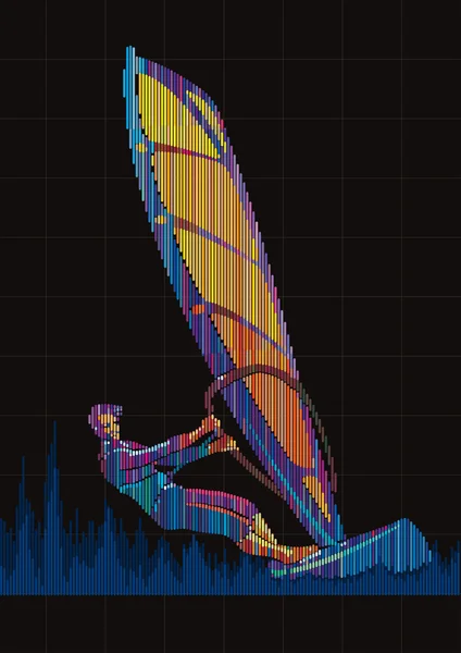 Windsurf. — Vettoriale Stock