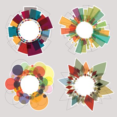 Renk kümesi yuvarlak çerçeve.