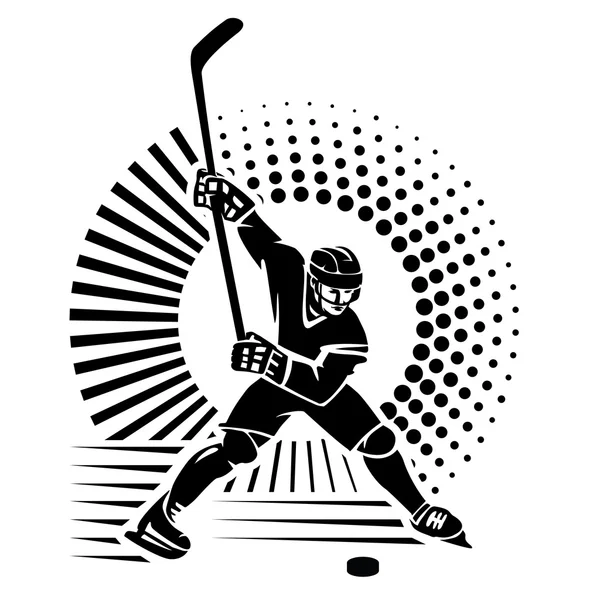 Giocatore di hockey. — Vettoriale Stock