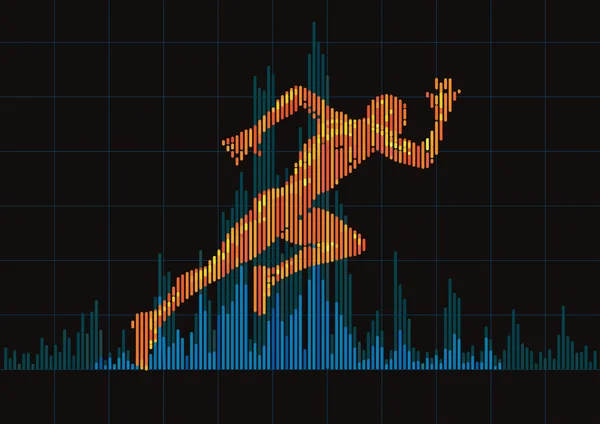 Kavramı bir çalışan adam ve dijital ekolayzır.