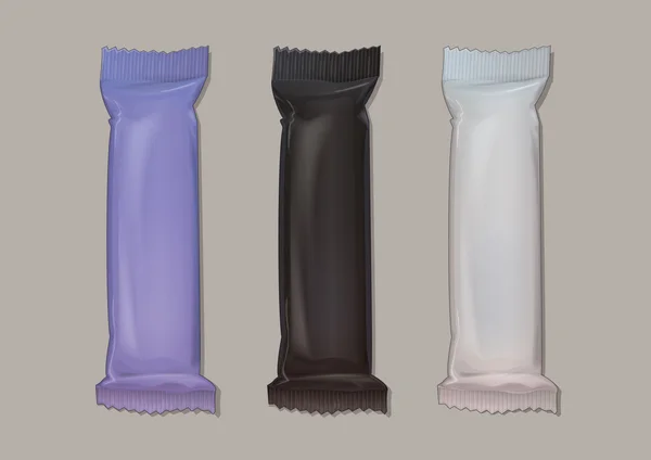 Paquetes de chocolate negro para un nuevo diseño — Vector de stock