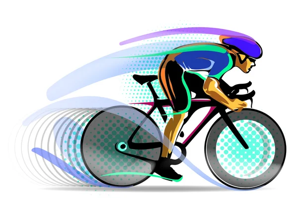 Ciclista de movimiento estilizado — Vector de stock