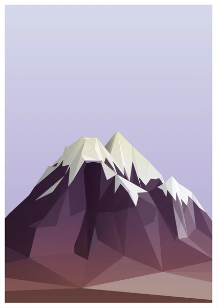 Mountain low-poly style illustration — Stock Vector