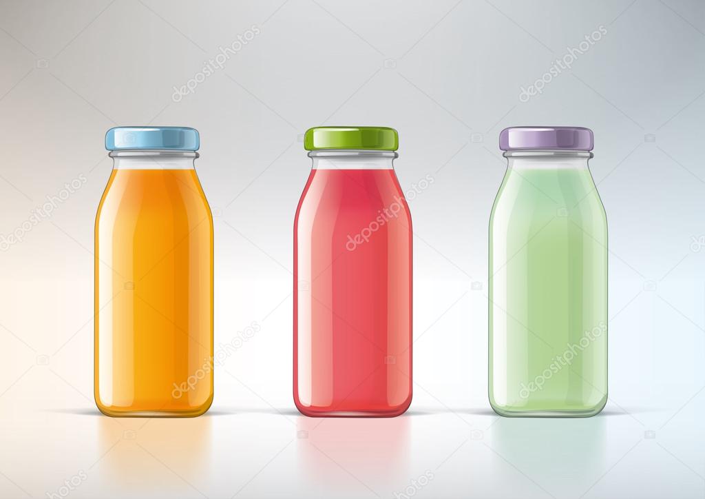 Juice in a glass bottle for new design