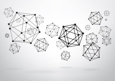 Tel çerçeve öğeleri icosahedron şeklinde bileşimi