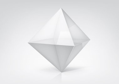 Vector transparent octahedron for your graphic design clipart