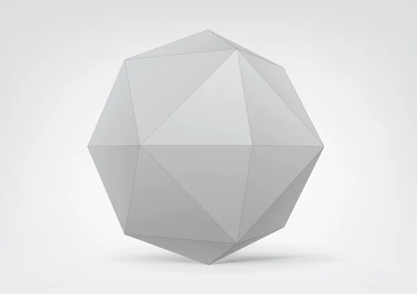 White polyhedron for graphic design. — Stock Vector