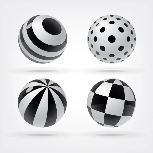 Set of decorative spheres for graphic design — Stock Vector