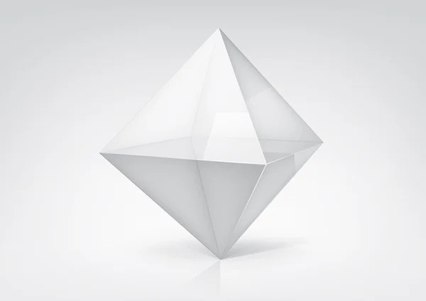 Vector transparent octahedron for your graphic design — Stock Vector